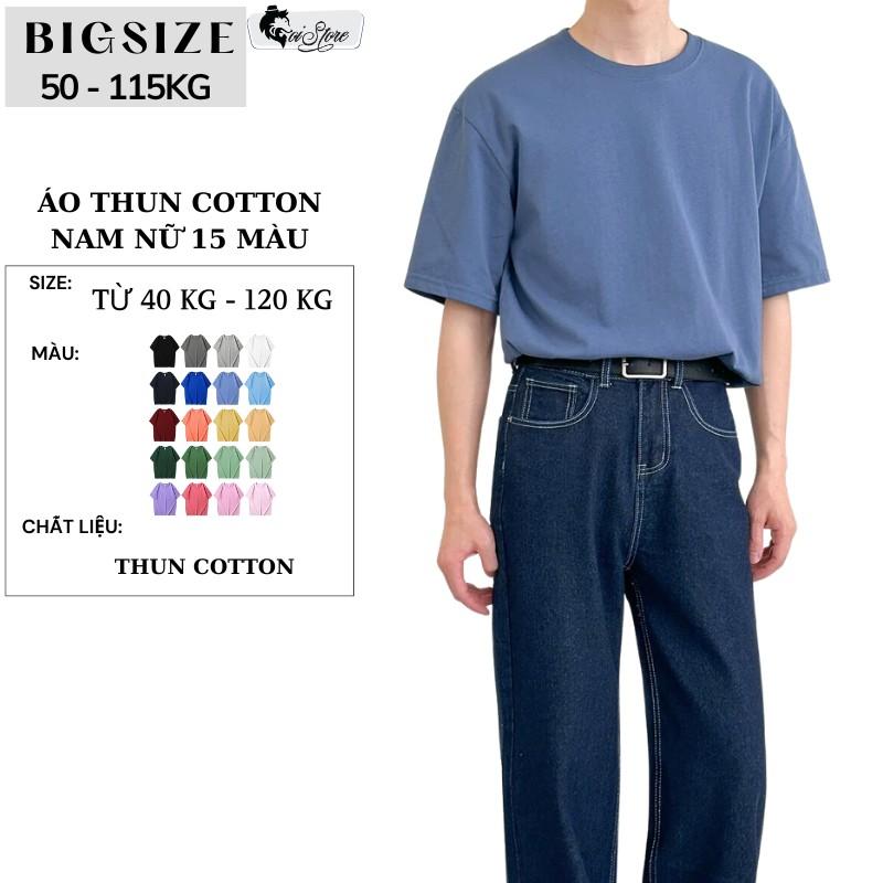 40-115KG Áo Thun Nam Nữ Bigsize Sói Store TC và Cot.ton Nhiều Màu Thời Trang Cổ Tròn - Unisex Menswear tank  top Sò