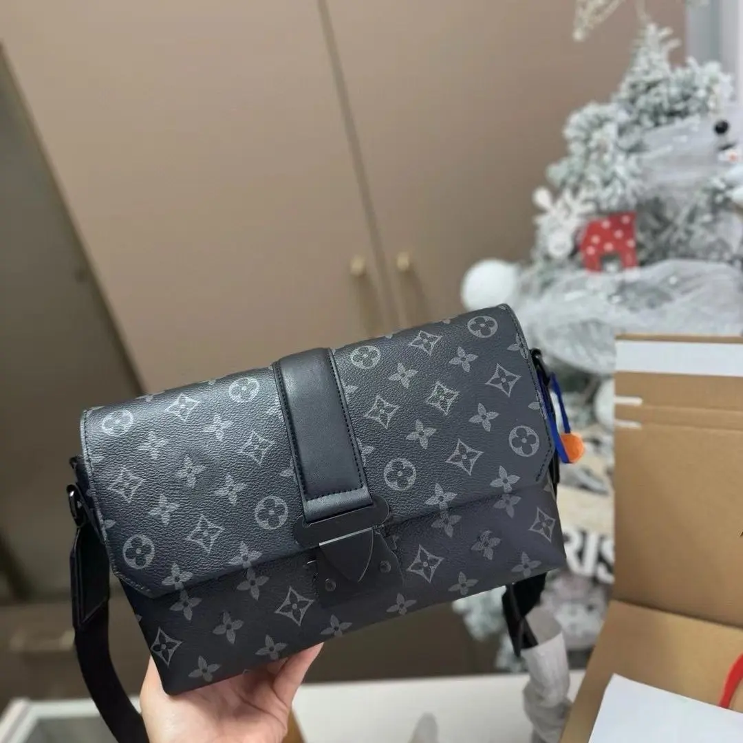2023 Bag Men's New Fashion Men's Real-Leather Bag Postman Cattle Leather Bag All-Match Shoulder Messenger Bag Pet Durable