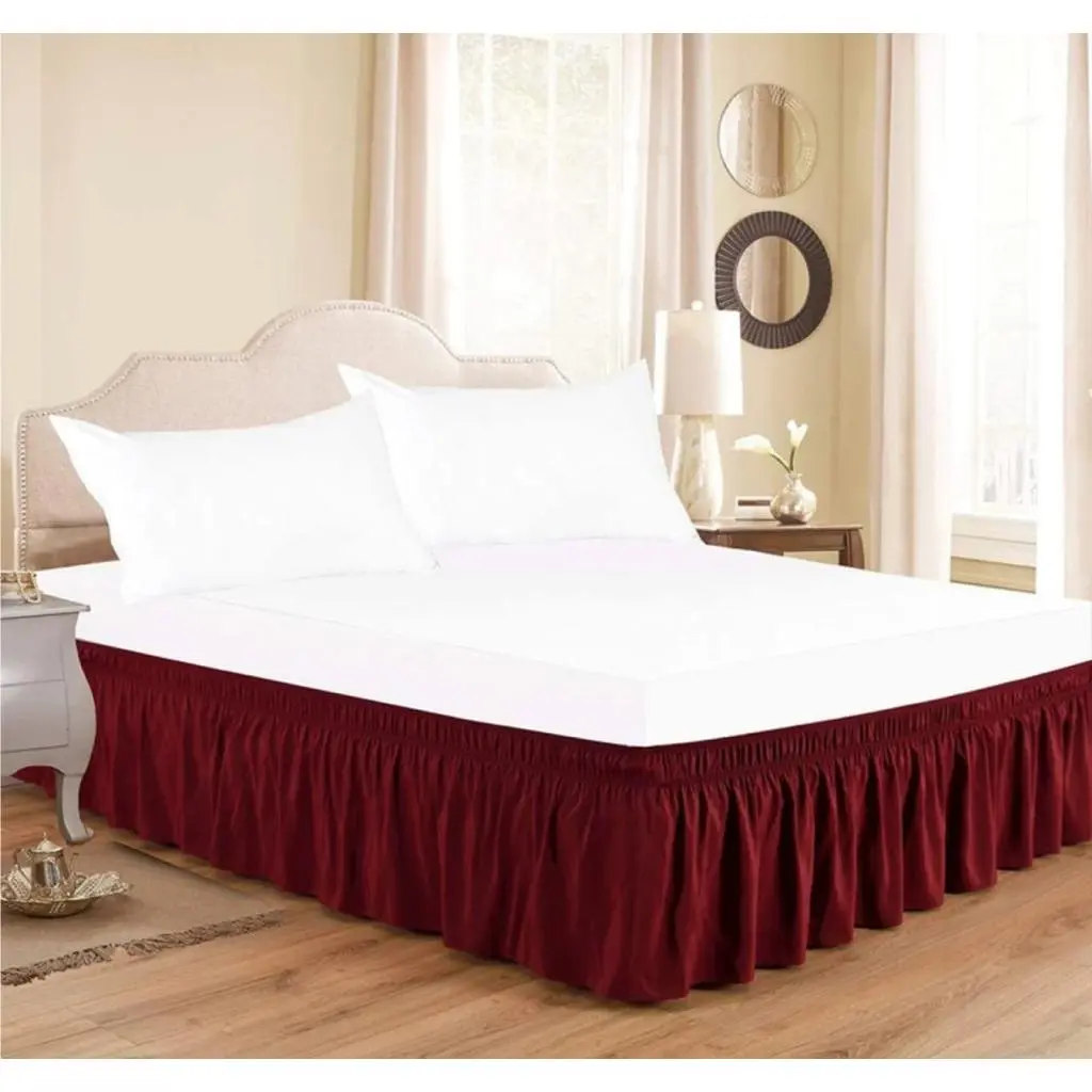 Bedskirt tempat tidur 200x200 Bahan Mikrotex - Rok Kolong ranjang - Rok Kasur Rumbai Elastic – Tutup Kolong Ranjang