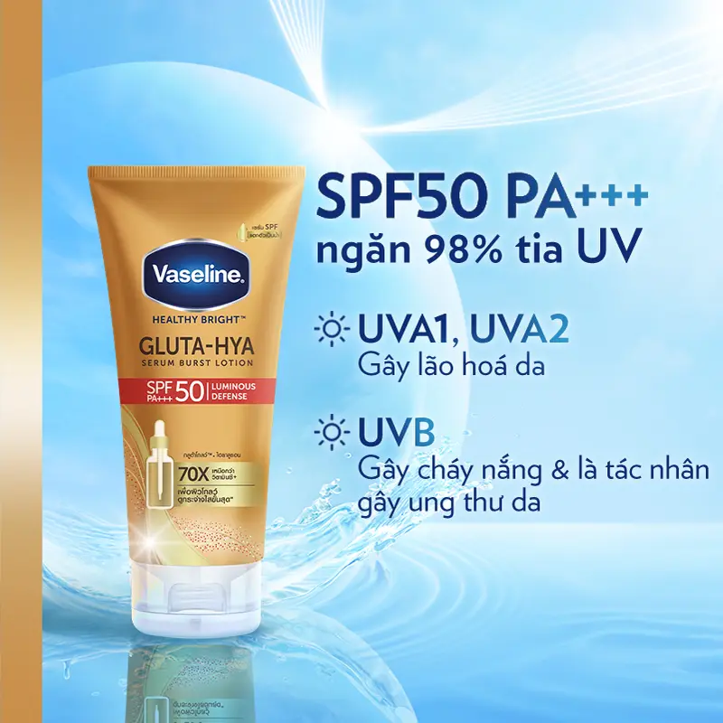 Serum Chống nắng VASELINE Gluta Hya SPF50 Sun Cream 260ml [1] 4