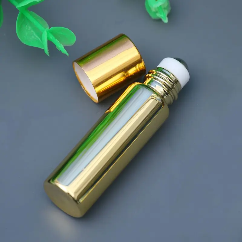 Chai Con Lăn Kim Loại, Thiết Kế Thanh Lịch, Có Thể Nạp Lại, 5ml, Thích Hợp Cho Tinh Dầu, Chăm Sóc Da Và Nước Hoa, Ứng Dụng Dầu Gội Đầu, Được Làm Bằng Thủy Tinh, Con Lăn 8