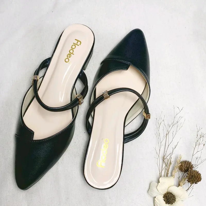 FLADEO Sandal Wanita Heels 3cm 2 Tali  Menawan Cantik 0
