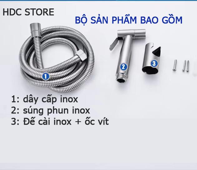 Product Introduction of Bộ vòi xịt vệ sinh cao cấp - Tăng áp (Bao gồm: Đầu xịt +Dây cấp +Đế Cài ) Tất cả bằng inox304  HDC STORE 8