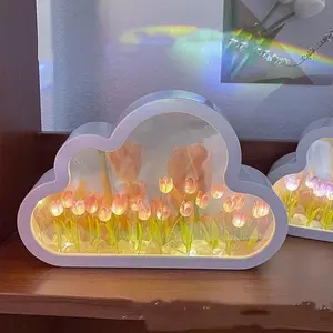 VIVI Creative Tulip Night Lights, Hiasi Kamar, Dengan Bentuk Unik Awan, Hadiah Ulang Tahun Unik Kreatif