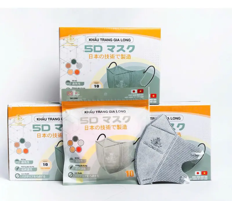 Khẩu Trang 5D Gia Long 3 Lớp, Chất Lượng Cao, Chống Bụi Mịn PM2.5, Vi Khuẩn Và Các Tác Nhân Gây Hại Trong Không Khí 6