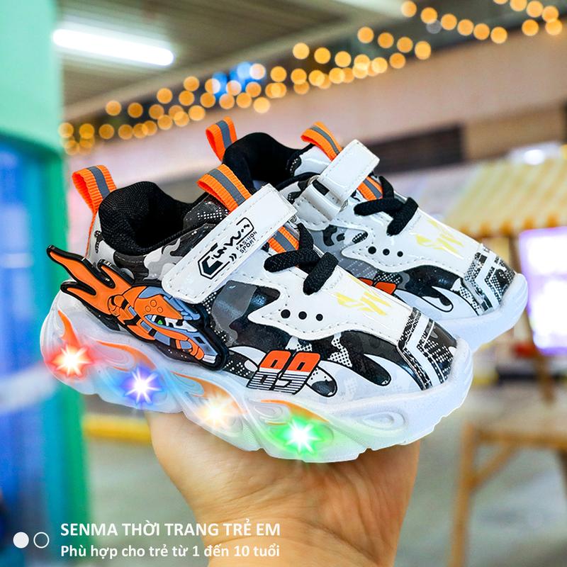 SENMA Giày LED cho bé trai 1 tuổi đến 10 tuổi giày thể thao nhẹ cho trẻ em