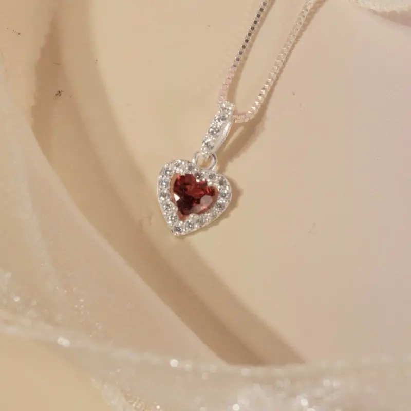 Dây Chuyền Vòng Cổ Nữ Trái Tim Tình Duyên Mini Heart Đính Đá Chuẩn Tự Nhiên Bạc Chuẩn S925 TIỂU ANH GEMS 31 2