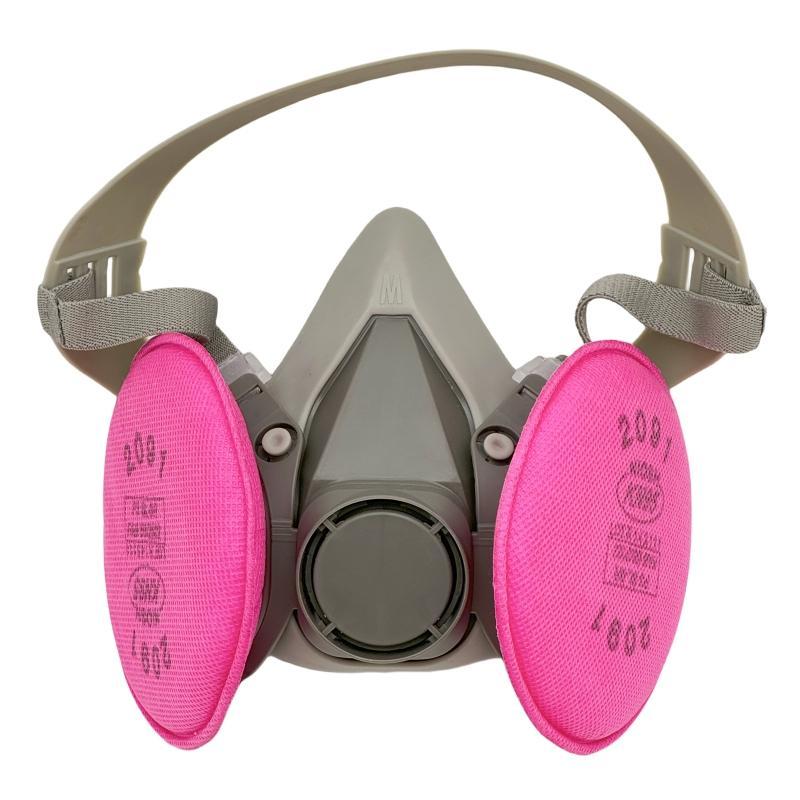 Half Mask with 2pcs High-efficiency Filter Cotton, Reusable Dustproof Half Mask, Fine Dustproof Half Mask for Painting, Woodworking, Construction, Grinding 0