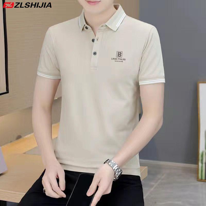 Áo Thun Nam Ngắn Tay Mùa Hè Gia Đình Sói Chiến Tranh Áo Polo Thêu Trẻ Trung Và Trung Niên Áo Công Sở Lụa Lạnh Thoáng Khí 1 / 2 Miếng 0