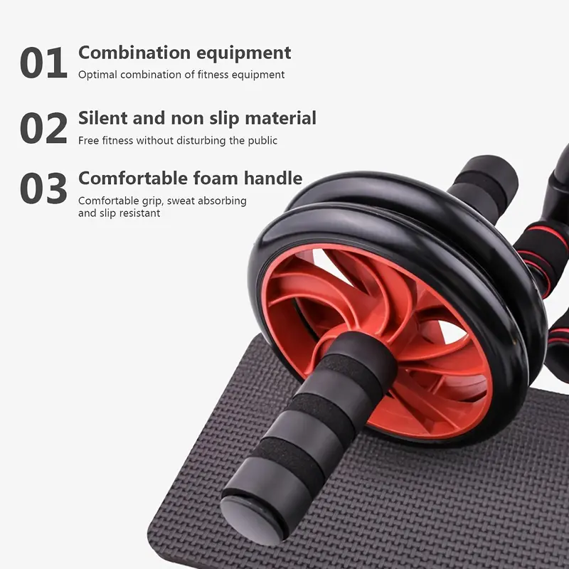 Portable Home Fitness Equipment Set, 7 Counts/set Abdominal Wheel & Push Up Bar & Resistance Band & Jump Rope & Hand Gripper, Fitness Equipment for Home Gym 2
