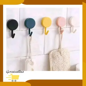 Gantungan Baju Bulat Hook Gantungan Dinding Tempel Lap Kunci Tembok Stiker Dinding