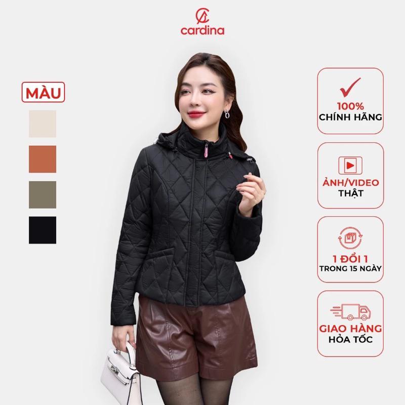 Áo phao nữ CARDINA  chất liệu vải gió cao cấp giữ ấm tuyết đỉnh kiểu dáng có mũ trẻ trung tiện lợi 4PNF02