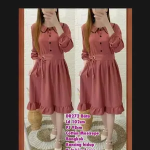 baju tunik amanda pakaian wanitaa berkualitas terbaru dn terviral Casual Lembut Dress Crepe