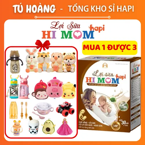 Lợi Sữa Hi Mom - Hỗ Trợ gọi sữa về nhiều, nhanh,Mát Sữa,Thông Tắc Tuyến Sữa , Lợi Sữa Hapi Men Vi Sinh Siro Ăn Ngon