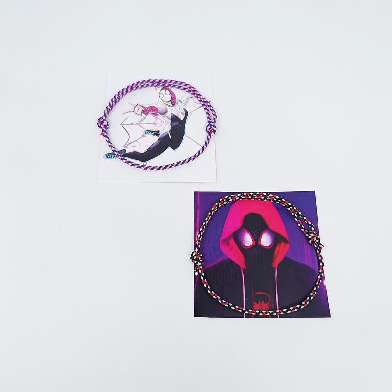 Gelang Couple Bracelet Miles Morales and Gwen Stacy Spider Verse Pink Blue Black Red Kekinian Spiderman Magnet Love Female Male Metal Coating Free Sticker Birthday 3