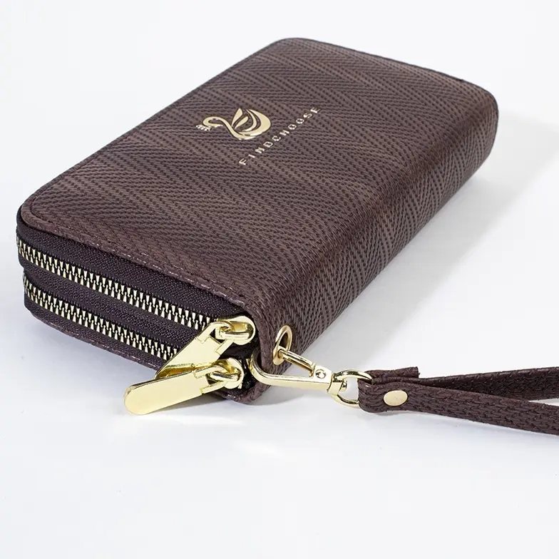 DOMPET PANJANG WANITA 2 RESLETING KARTU KOIN TALI PENDEK BRANDED KOREA PREMIUM KULIT COKLAT CEWEK MURAH  BATAM SIMPLE NAGOYA WA643B7 REMAJA KEKINIAN 4