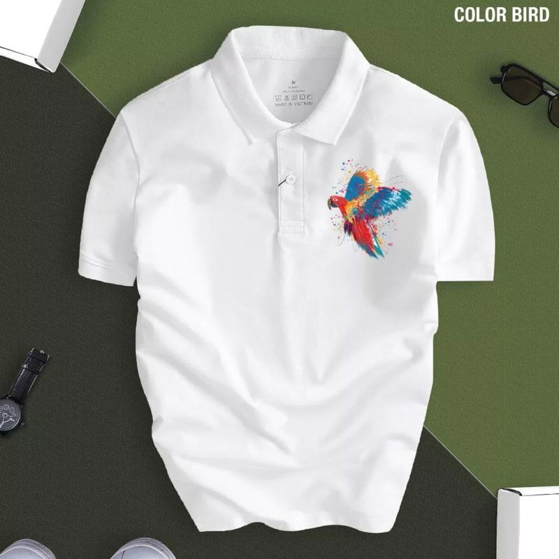 Áo thun cổ trụ áo polo BIRD CÓ BIGSIZE (VẢI DA CÁ)-AOTHUNSN Menswear Nam Top Đen 0