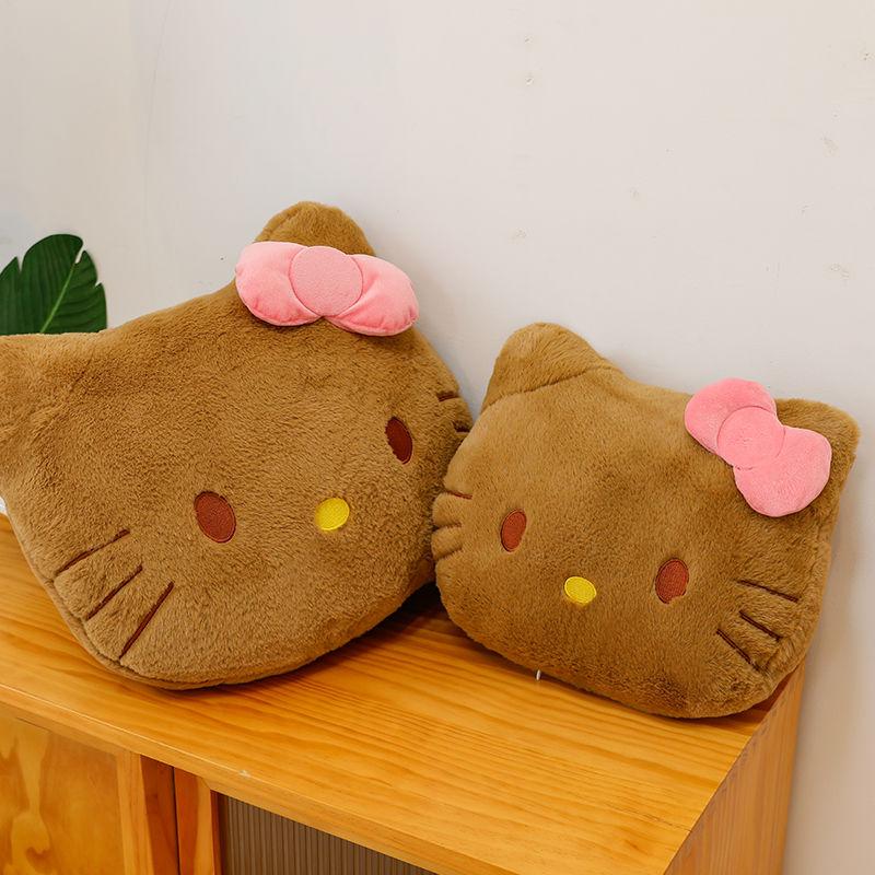 Đồ Chơi Nhồi Bông Hello Dễ Thương KT, Mèo Kitty Da Đen, Búp Bê Đệm Sau Đầu Giường / Đệm Ghế, Ưa Nhìn, Siêu Dễ Thương, Hàng Mới Về 2025 7