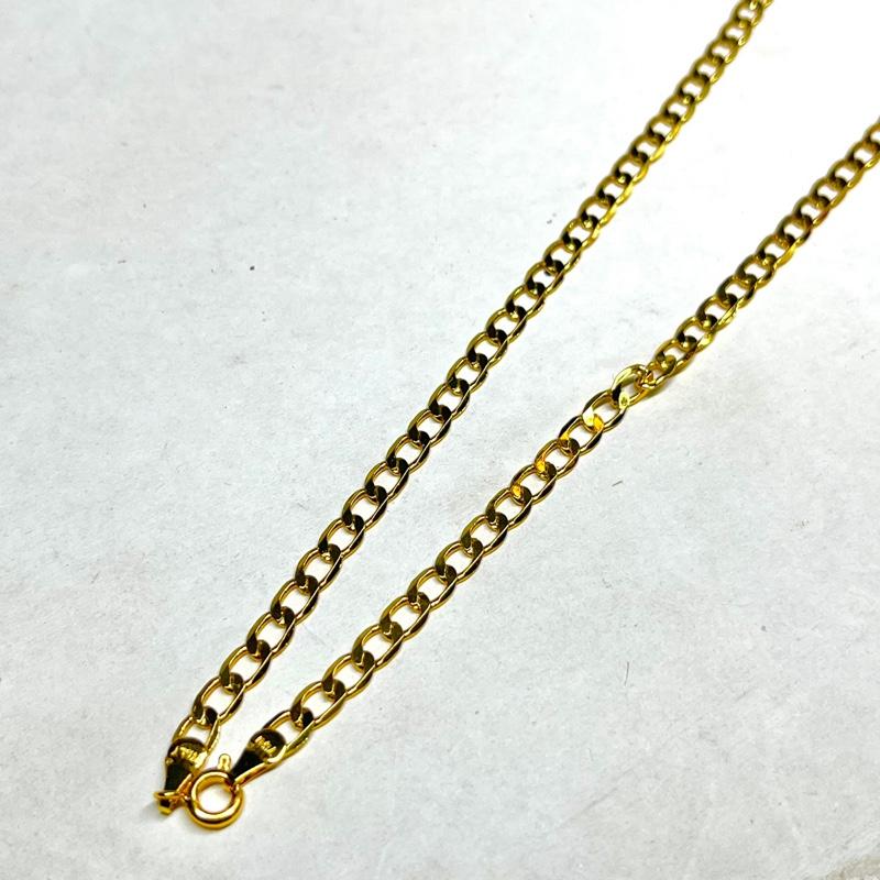 Product Introduction of Dây chuyền saphia xi mạ 18k vàng chanh. Kiểu khoen lật thưa. bản 6li và bản 5li [Đồng Thau xi mạ vàng] 14