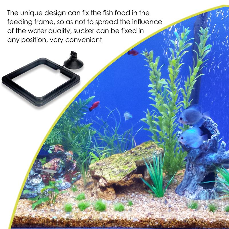 2 Set of Fish Food Feeder Plastics Household Accessories Square Shape Filtering Device Waste Mesh Multiple Sizes Fishing Feeders 10*10cm 5
