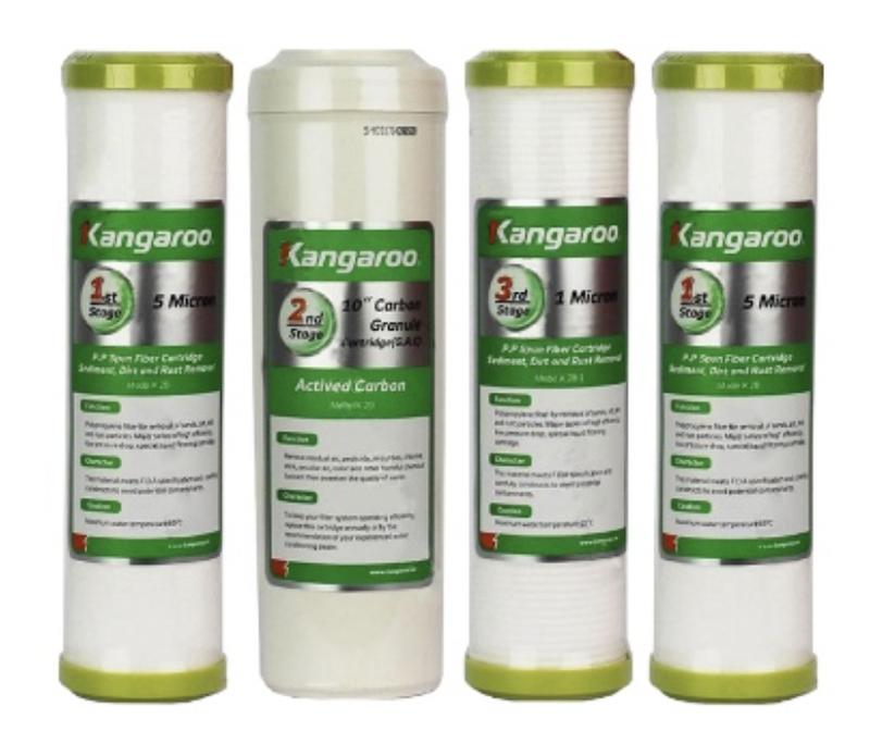 Combo 4 lõi lọc Bộ lọc thô số 1,2,3 + lõi số 1 cho máy lọc nước KANGAROO