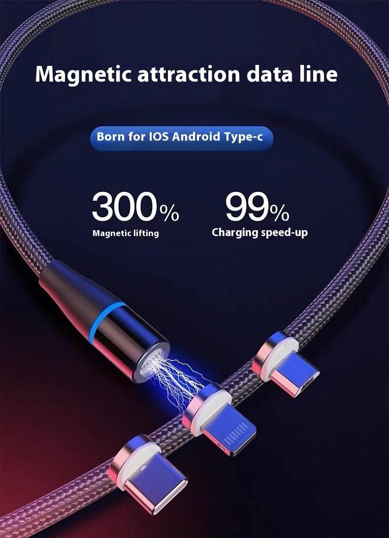 Product Introduction of Magnetic suction data cable three in one super fast charging magnetic suction charging wire flash charging wire magnetic suction cable creative magnetic data cable Mobile Phone Accessories Led Smartphone 29
