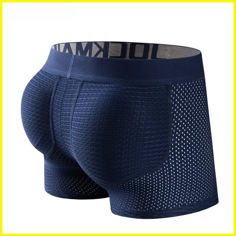 Quần Lót Boxer Nam Lưới Dài độn Hông Miếng Bọt Biển Đệm Mông Giả