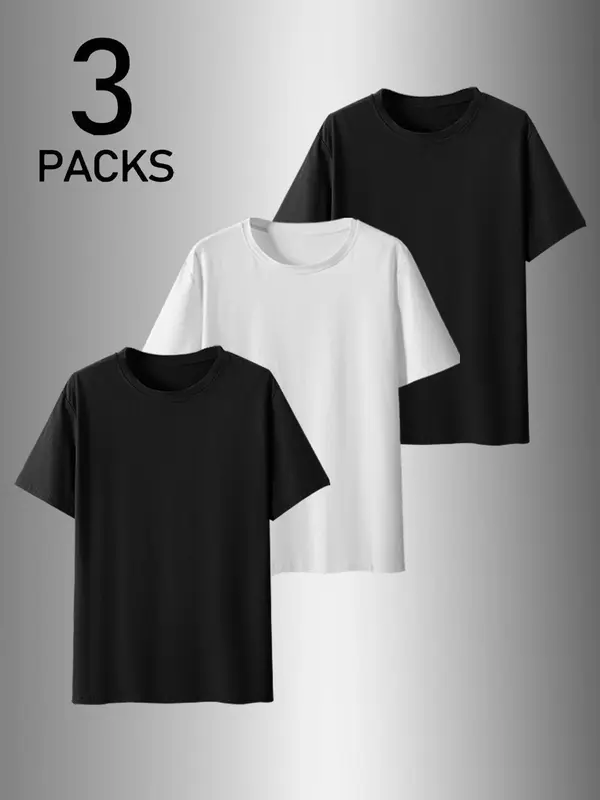 Men's Car Print Round Neck Tee, Regular Fit Casual Short Sleeve T-shirt for Summer, Men's Top for Daily Wear, Tropical 5
