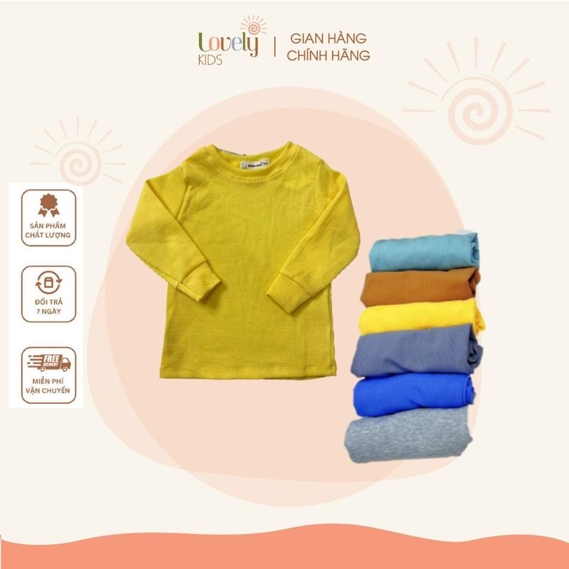 Áo giữ nhiệt dài tay cho bé trai bé gái thun len tăm mềm mịn siêu co giãn dễ phối đồ 8-18kg Lovely.Kids mã áo dài gân