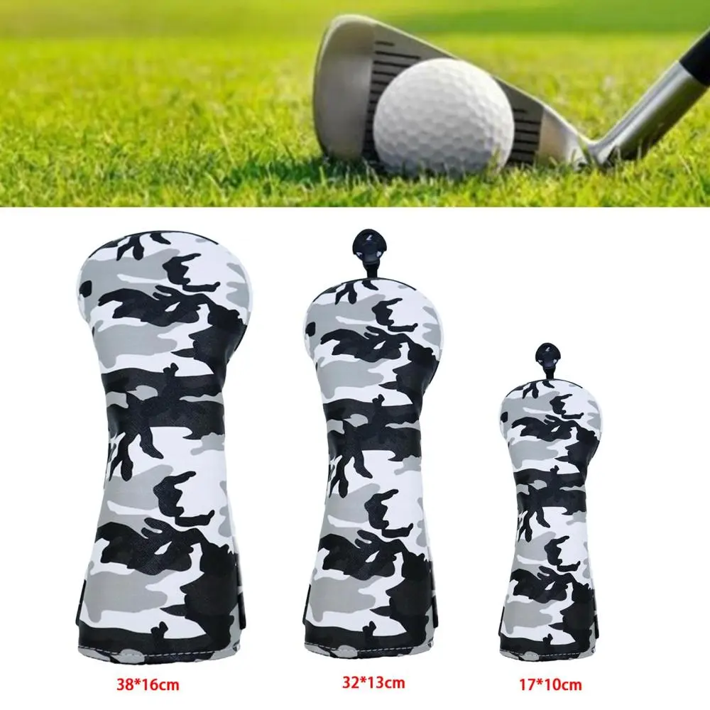 Bọc đầu bằng gỗ Golf, Thiết kế Ngụy trang PU, Bọc đầu Fairway, có lớp lót lông cừu, bảo vệ