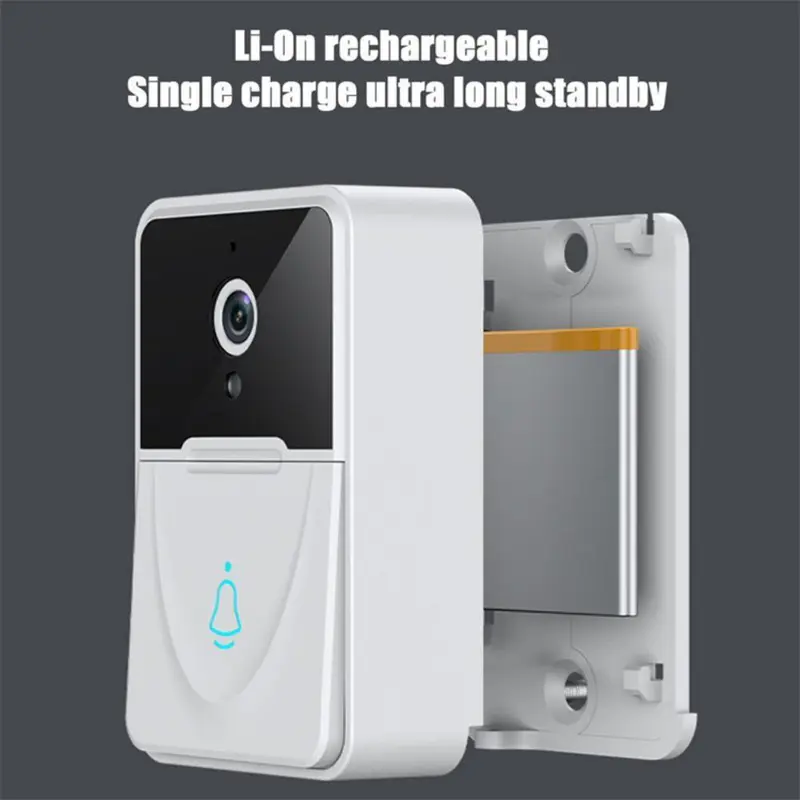 Smart Home Mini WiFi Video Doorbell Camera, 1 Set Rechargeable Wireless Doorbell with Night-Vision, Two Way Audio Video Doorbell Camera for Home Security 6