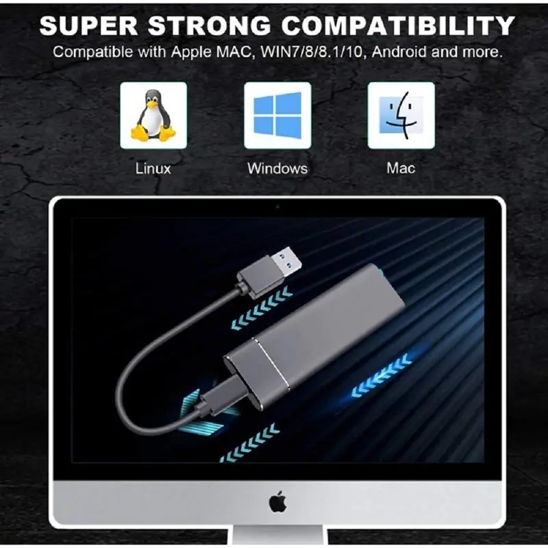 【Dari Jakarta FAST】 SSD Eksternal 4TB USB 3.0 Type-C ssd laptop PC ssd portable eksternal hp solid state drive 7