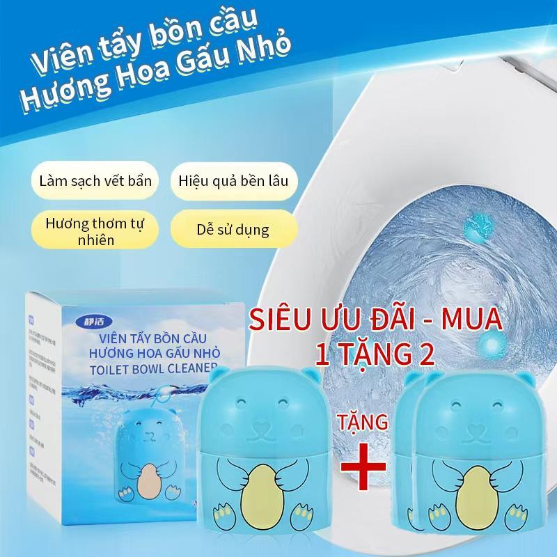 [MUA 1 TẶNG 2) Viên Tẩy Bồn Cầu Gấu Nhỏ - Làm Sạch Sâu 360° + Khử Mùi Tận Gốc, Diệt Khuẩn Mạnh & Thông Tắc Nhẹ
