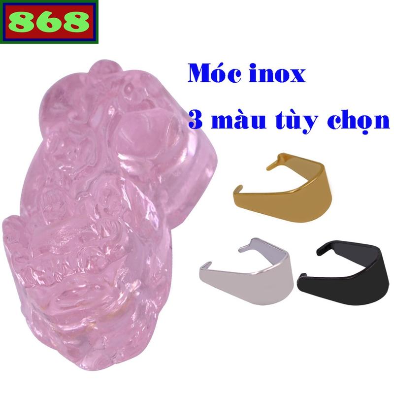 Mặt tỳ hưu pha lê hồng phấn 3.2 cm MFLTHHPN 0