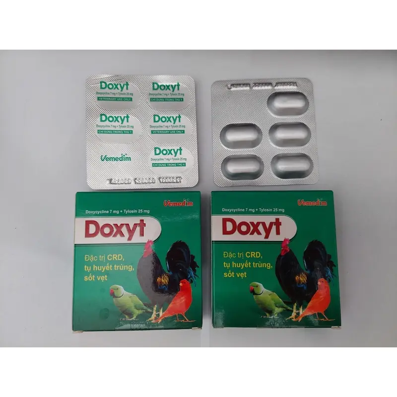 Viên uống Doxyt Tab Vemedim giảm khò khè, sổ mũi, kém ăn cho chim, vẹt, thú cảnh, gà đá - Hộp 10 viên 1