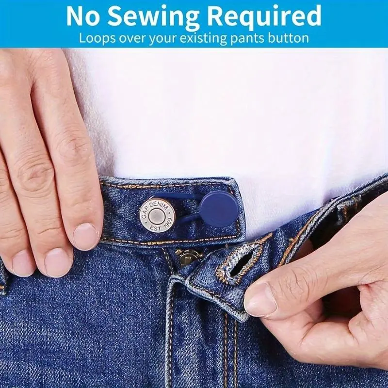 Silicone Button, 12pcs No Sew Instant Extender Button for Men and Women, Pants Waist Extension Button for Jeans Pants Collar 6
