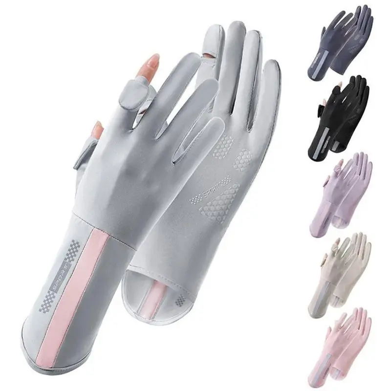 Găng Tay Đi Nắng Hở Ngón Chống Trượt Bao Tay Chống Tia UV Thoáng Khí Lái Xe Nam Nữ Có Thể Chạm Màn Hình Cảm Ứng 7