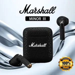 Marshall Minor III Headphone Nirkabel Bluetooth 5.2 Suara Khas Marshall 25 Jam Waktu Main dengan Mikrofon dan Driver 12 mm