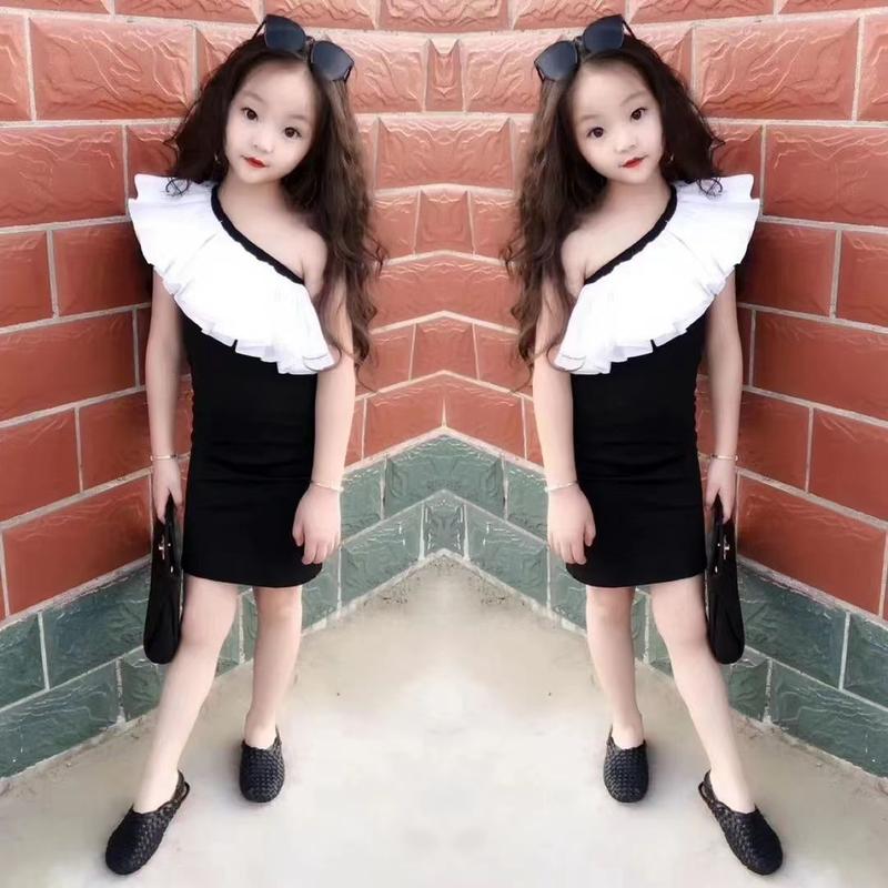 Váy Ôm Sát Cho Bé Gái, Cỡ Trẻ Em, Kiểu Trễ Vai Có Dây Đeo Co Giãn, Thiết Kế Xếp Ly Bodycon, Hợp Xu hướng Trình Diễn Thời Trang, Hàng Mới Về Mùa Hè 2025 8