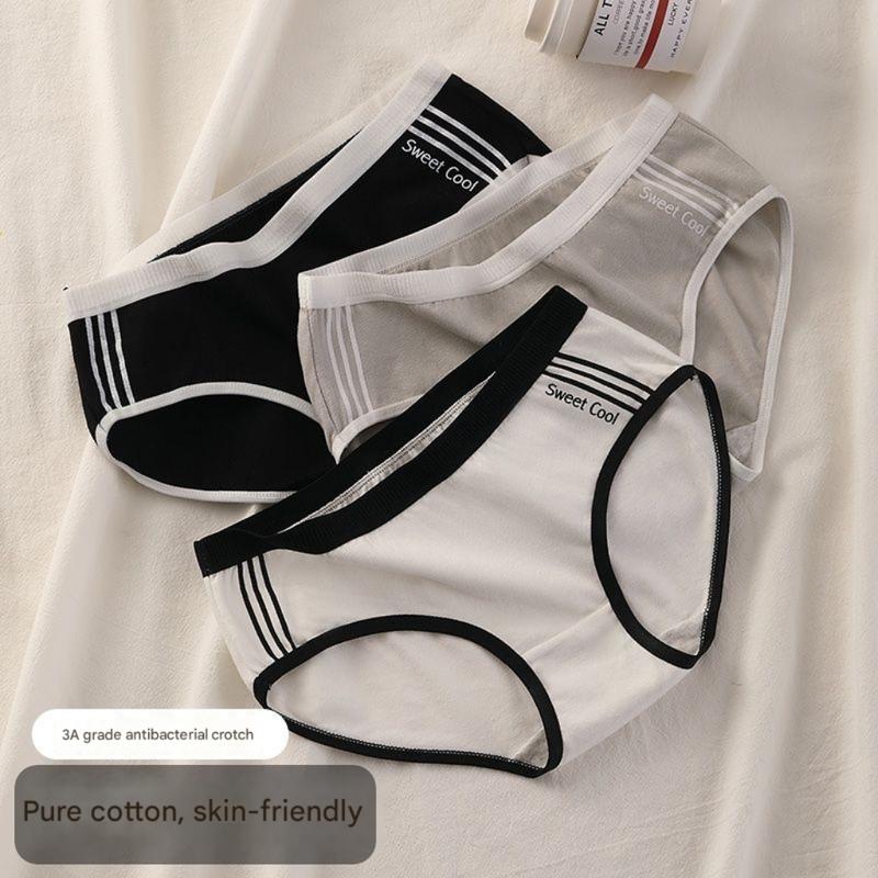 Đồ Lót Cotton, Cho Bé Gái, Phong Cách Thể Thao, Màu Sắc Tương Phản, Thích Hợp Cho Học Sinh, cạp vừa, Đơn Giản, Kháng Khuẩn, Thoáng Khí, Mỏng, Có Màu Cơ Bản Đen, Trắng Và Xám 0