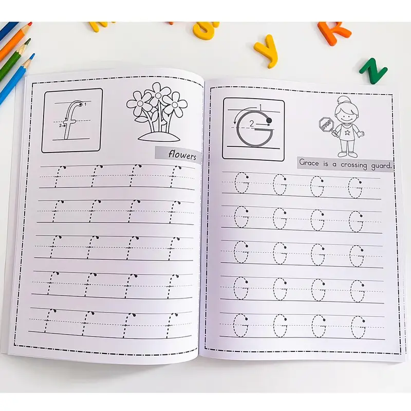 Trace Letters Workbook, 52 Pages Alphabet Practice Workbook, Kindergarten Learning English Writing Exercises Workbook 5