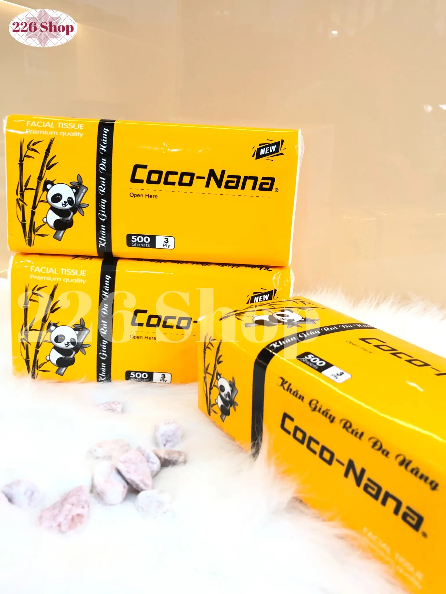 Giấy gấu rút Coco Nana chữ nhật (500 tờx3 lớp)