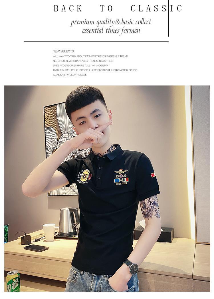Product Introduction of Áo Thun Nam ngắn Tay Dáng Ôm, Phong Cách Hàn Quốc Hợp Xu hướng, Áo Polo Tay Lửng Bó Sát, Mùa Hè Mới, Tinh Thần Xã Hội, Thích Hợp Cho Giới Trẻ, Bộ Sưu Tập Mới Yêu Thích (2286), 11