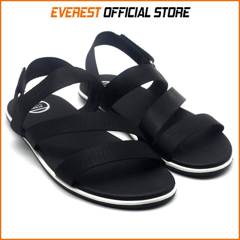 Giày sandal nam quai ngang thời trang Everest (Đen) A705 Đế Bằng DéP