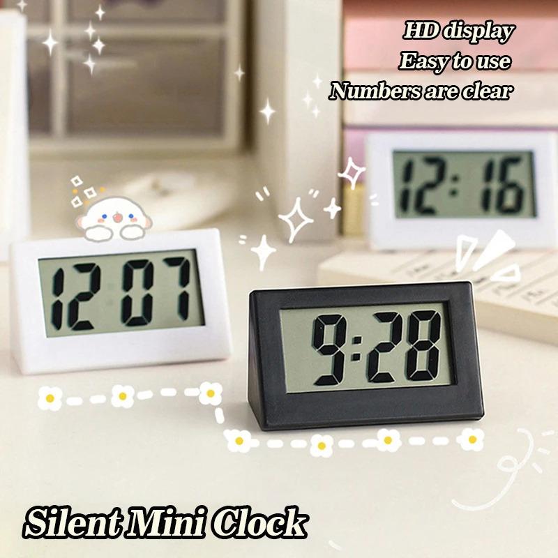 Mini LED Clock Electronic Digital Screen Desktop Clock Portable Battery ...