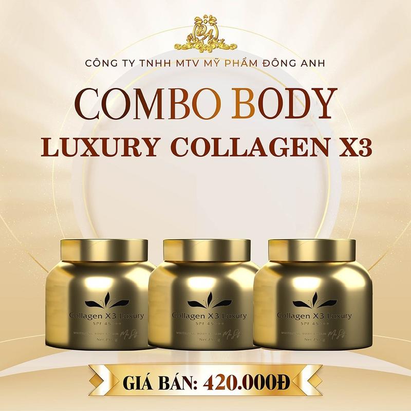    Combo 3 hộp  Body Luxury Collagen X3 - Mỹ Phẩm Đông Anh Nguyễn Huỳnh Như - Kem Body Làm Đẹp Da 