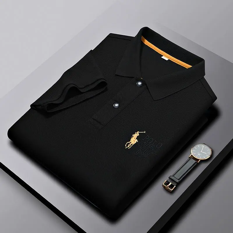 Áo Thun Nam, ngắn Tay, Cao Cấp, Chất Liệu Cotton 2024, Phong Cách Công Sở Thường Ngày, Cổ Ve Áo Polo, Thích Hợp Cho Mùa Hè, Áo Polo