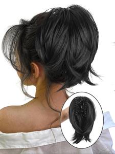 10 Inch Messy Bun Synthetic Soft Hair Hair Piece, Straight Fake Chignon, Synthetic Hairpiece, Updo Claw Clip in Short Ponytail Extension, Synthetic Wiglets, Heat Resistant Synthetic Ponytail Hair Weave Extensions Hairstyle for Women