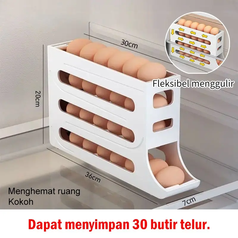 Penyimpanan Telur 4 Tingkat Tempat Telur Kulkas Rak Telur Tingkat 4 ...