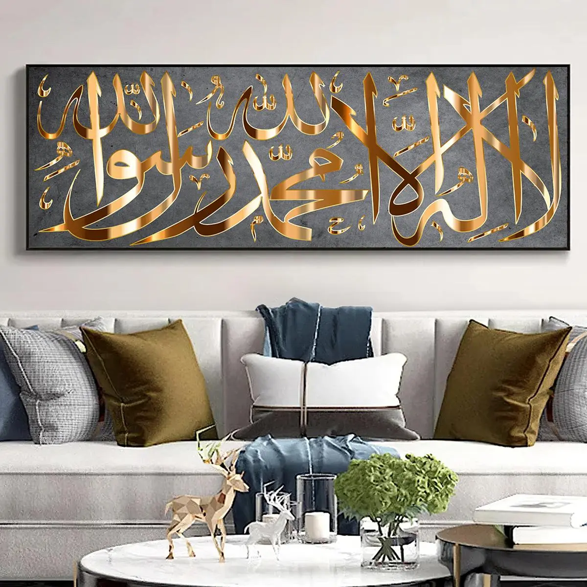 Arabic Calligraphy Unframed Canvas Painting, 1 Count Modern Wall Art Painting, Wall Decor for Home Living Room Bedroom Office